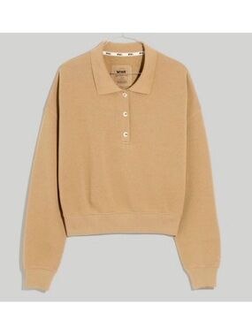 Madewell Betterterry Crop Polo Sweatshirt Small